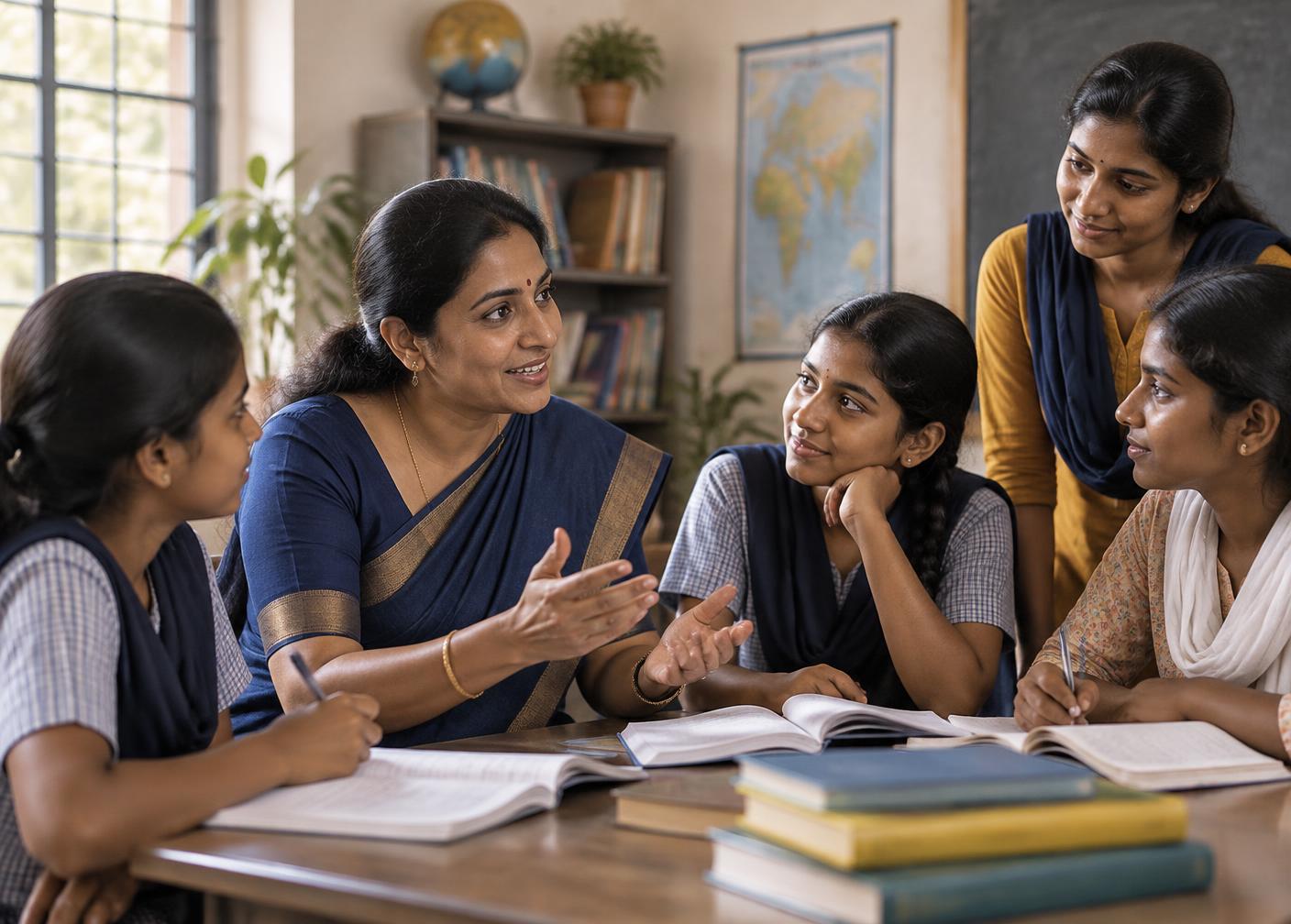 Students taking part in a guided learning session